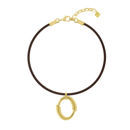 Колье VIDDA, Nexus, кожаное, с подвеской, VD26.1-02457 золотистый
