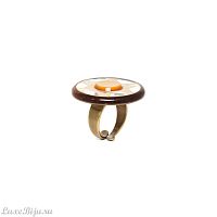 Кольцо Nature Bijoux, Isla cabana, разъемное, бамбук,смола,роблес,перламутр, NB23.1-19-24675 коричневый