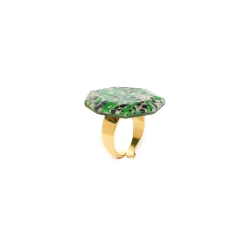 Кольцо Nature Bijoux, Palazzo, разъемное, с далматинской яшмой в смоле, NB23.2-19-24967 зеленый фото 2