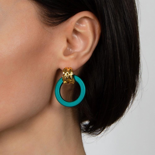 Серьги Nuance, с кольцами, NFN-24.01-005 зеленый фото 2