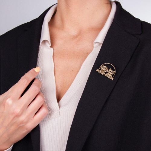 Брошь Moon Paris, Nord, домашние питомцы, с кристаллами, MoS-22.03-001 бронзовый фото 3