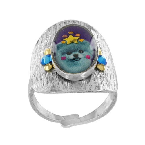 Кольцо TARATATA, Tootoo, разъемное,со смолой,стразами и блестками, TT-W23-10425-106 фиолетовый