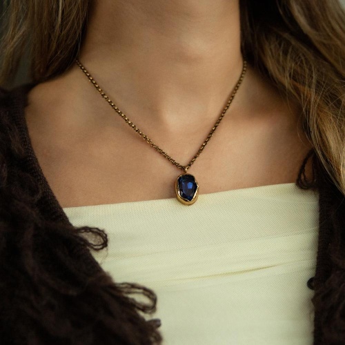 Колье Thot Gioielli, с рейнстоуном, TG25.1-CL110 синий фото 3