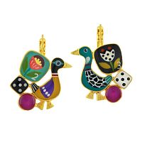 Серьги TARATATA, Jeu De L`oie, асимметричные, с цветной смолой, TT-H24-01708-20M золотистый