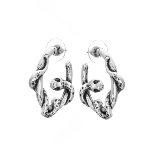 Серьги Tra-la-ra, Salvaje, полукольца, со змеей и кристаллами, TLR24-245P102 черный