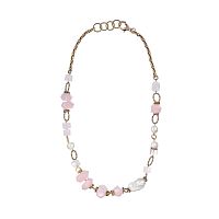 Колье Alcozer&J, с кварцем и жемчугом, AL-C68BN26-R розовый