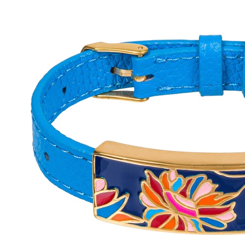 Браслет Fiore Luna на голубом кожанном ремешке, CB03599-3A фото 3