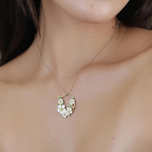 Колье Franck Herval, Hana, с цветами и цветной эмалью, FH25.1-15-64321 белый фото 4