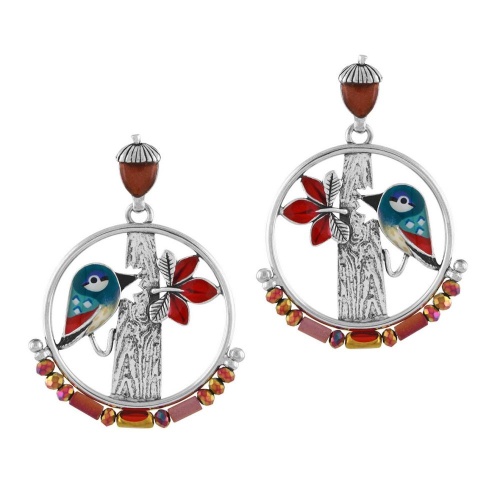 Серьги TARATATA, Woody, со смолой, бусинами и слюдяным порошком, TT-H24-10983-103 красный