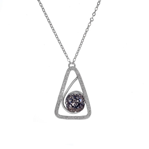 Колье Catherine Bijoux, Half moon, с кристаллом, CB25.1-5352AS серебристый фото 3