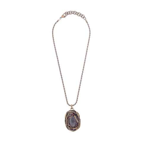 Колье Alcozer&J, лабрадорит, гранат, кристаллы Swarovski, AL2312-C138EP23 золотистый