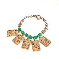 Браслет Alcozer&J, с агатом и игральными картами, AL2512-B68DF25 зеленый