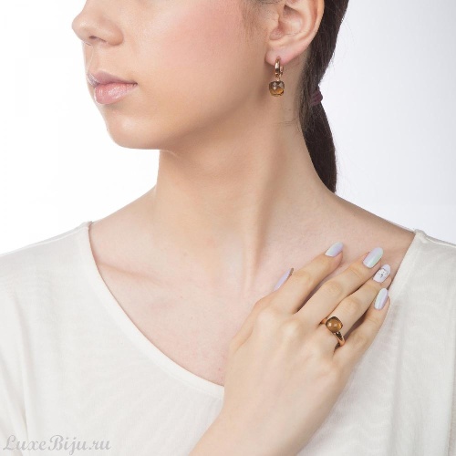 Серьги Qudo Firenze smoked topaz 300146 BR/RG фото 2