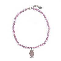Колье Lanzerotti, Monroe, с розовым кварцем и подвеской-филин, LZ-23.07-282 розовый