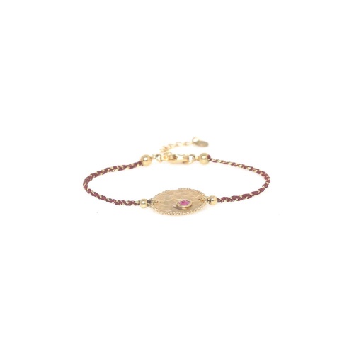 Браслет Franck Herval, Marly, с кристаллом Swarovski, текстиль, FH25.2-13-73050 бордовый