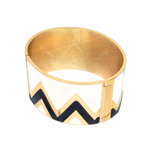 Браслет Francesca Bianchi, кафф, с эмалью, FB25.2-13A белый, 7см