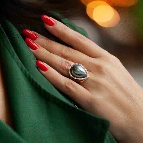 Кольцо Possebon Graphite Pearl, K0945.3/17,2 G 20 фото 2