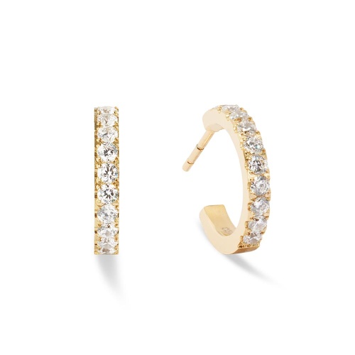 Серьги Coeur de Lion Hoop Crystal-Gold 15мм, 0146/23-1816 фото 3