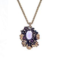 Колье Alcozer&J, аметист, сапфир, рубин, Swarovski, AL2502-C128JN24 фиолетовый