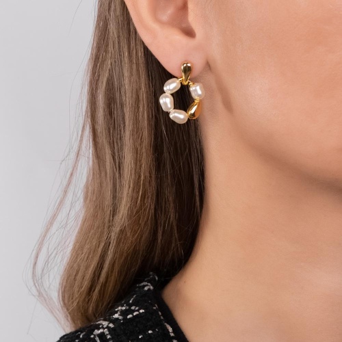 Серьги Lanzerotti, Splendore, с жемчугом, LZ-24.08-303 золотистый фото 2
