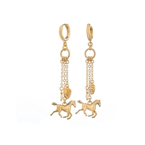 Серьги Lanzerotti, Mustang, с жемчугом и подвесками, LZ-25.11-360 золотистый