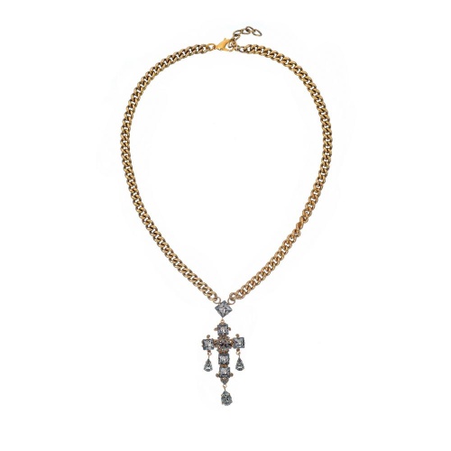 Колье Celeste G, с крестом и кристаллами Swarovski, CS26.1-1288 серый фото 2