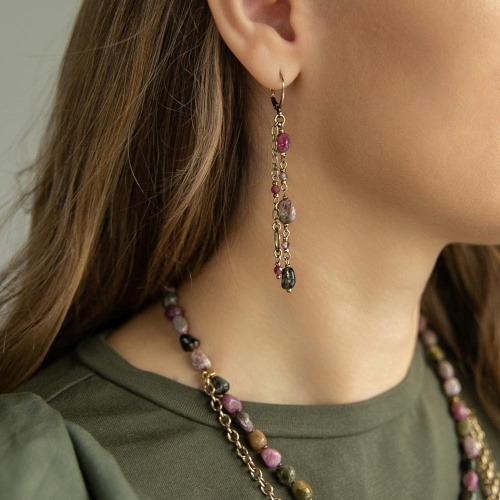 Серьги Lanzerotti, Elisir, с турмалином и цирконием, LZ-25.10-283 розовый фото 2