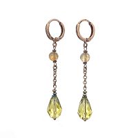 Серьги Lanzerotti, Verde, с апатитом, кристаллом и гематитом, LZ-24.12-571 желтый