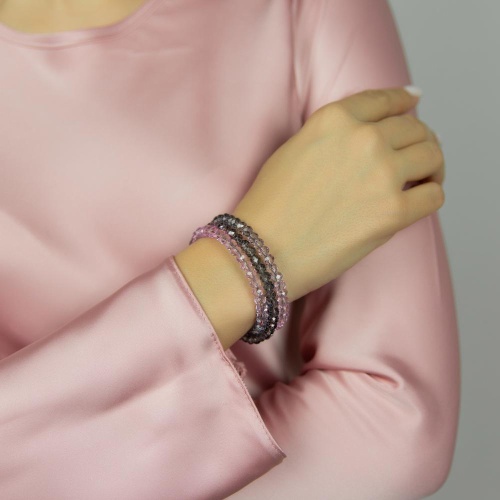 Браслет Lanzerotti, Iris, пружина, с кристаллами, LZ-26.03-094 сиреневый фото 3