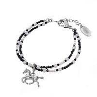 Браслет Lanzerotti, Pianoforte, двойной, перламутр, кристаллы, циркон, LZ-25.12-400 черный