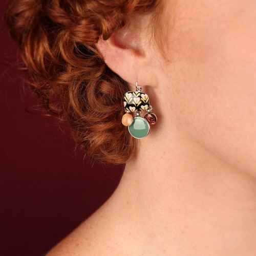 Серьги TARATATA, Etincelle, с цветной смолой и слюдяным порошком, TT-W25-08779-10M серебристый фото 2