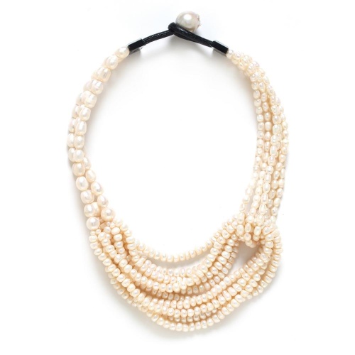 Колье Nature Bijoux, Moonlight, ракушка Capiz в смоле, жемчуг, кожа, NB24.1-15CP43130 белый