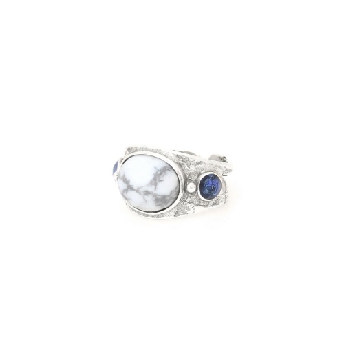 Кольцо Nature Bijoux, Arctique, разъемное, с говлитом и содалитом, NB25.1-19-25731 серебристый фото 4
