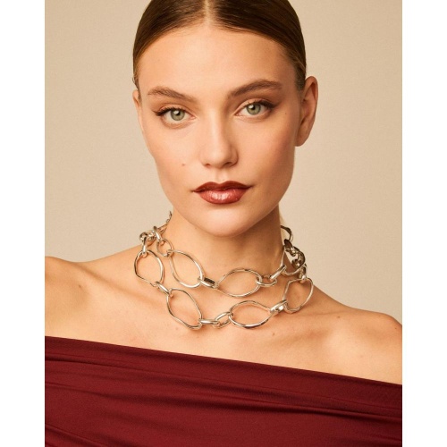 Колье VIDDA, Shadow, с овальными звеньями неправильной формы, VD25.2-02103 серебристый фото 3