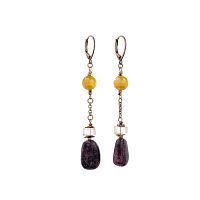 Серьги Lanzerotti, Elisir, с турмалином,агатом,цитрином и гематитом, LZ-25.10-280 серый