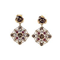 Серьги Celeste G, с кристаллами Swarovski и фианитами, CS25.1-1907 красный