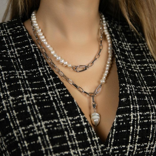 Колье Lanzerotti, Pianoforte, с жемчугом барокко, LZ-25.12-373 белый фото 4