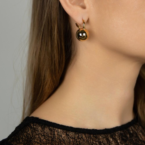 Серьги Moon Paris, Ringo, с шарами, MR-26.01-031 золотистый фото 2