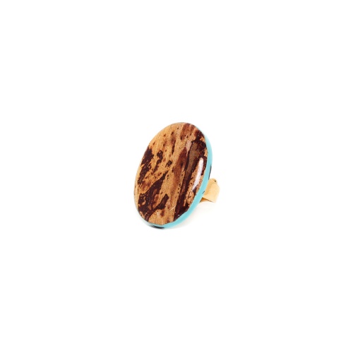 Кольцо Nature Bijoux, Guadeloupe, разъемное, с банановой корой в смоле, NB23.1-19-24664 голубой фото 2