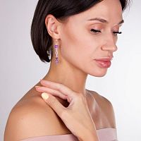 Серьги Lanzerotti, Pervinca, сугилит, фосфосидерит и аметист, LZ-22.05-123 сиреневый