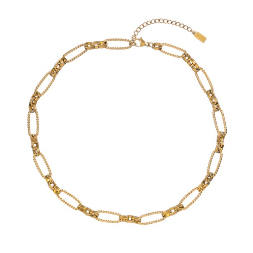 Колье Dansk Copenhagen, Courage Waterproof, с кручеными овальными звеньями, DNSK25.2-9W2407019 золотистый