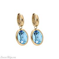 Серьги Qudo Creole TIVOLA small G aquamarine, 310516 BL/G