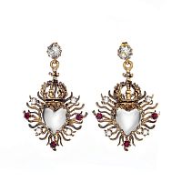 Серьги Celeste G, с кристаллами Swarovski и жемчугом, CS25.1-2006 серебристый