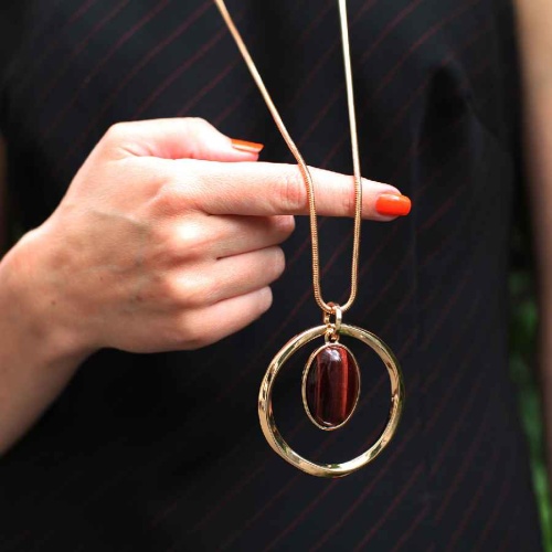 Колье Fiore Luna COFFE AGATE, LN5146 BR/G фото 2