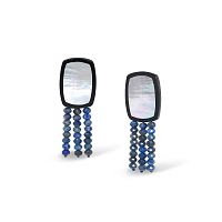 Серьги Nature Bijoux, Calypso, с рогом, перламутром и лазуритом, NB26.2-12-90722 серый