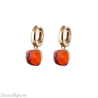 Серьги Qudo Firenze orange glow 300332 BR/RG