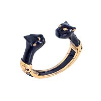 Браслет Polina Firenze, кафф, пантера с кристаллами и эмалью, PF25.2-BR1991 черный