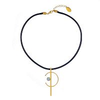 Колье Catherine Bijoux, Half moon, с кристаллом, CB25.1-5357AG мятный