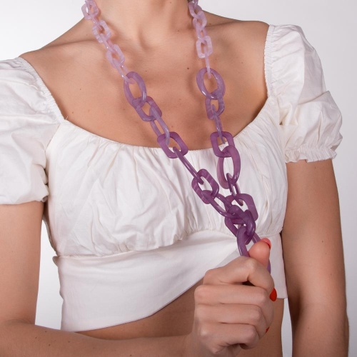 Колье Moon Paris, Lorian, с акриловыми звеньями разных форм, ML-23.03-011 сиреневый фото 2