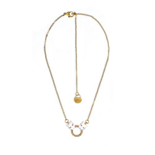 Колье Polina Firenze, пантера с эмалью и кристаллами, PF26.1-CL2924 белый